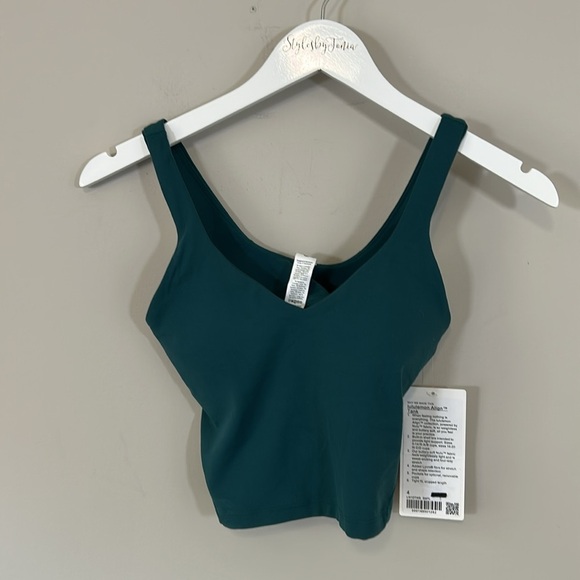 Lululemon Align Tank Top Light Support A B Cup Yoga Cropped Green Jasper 4 NEW - Picture 2 of 6